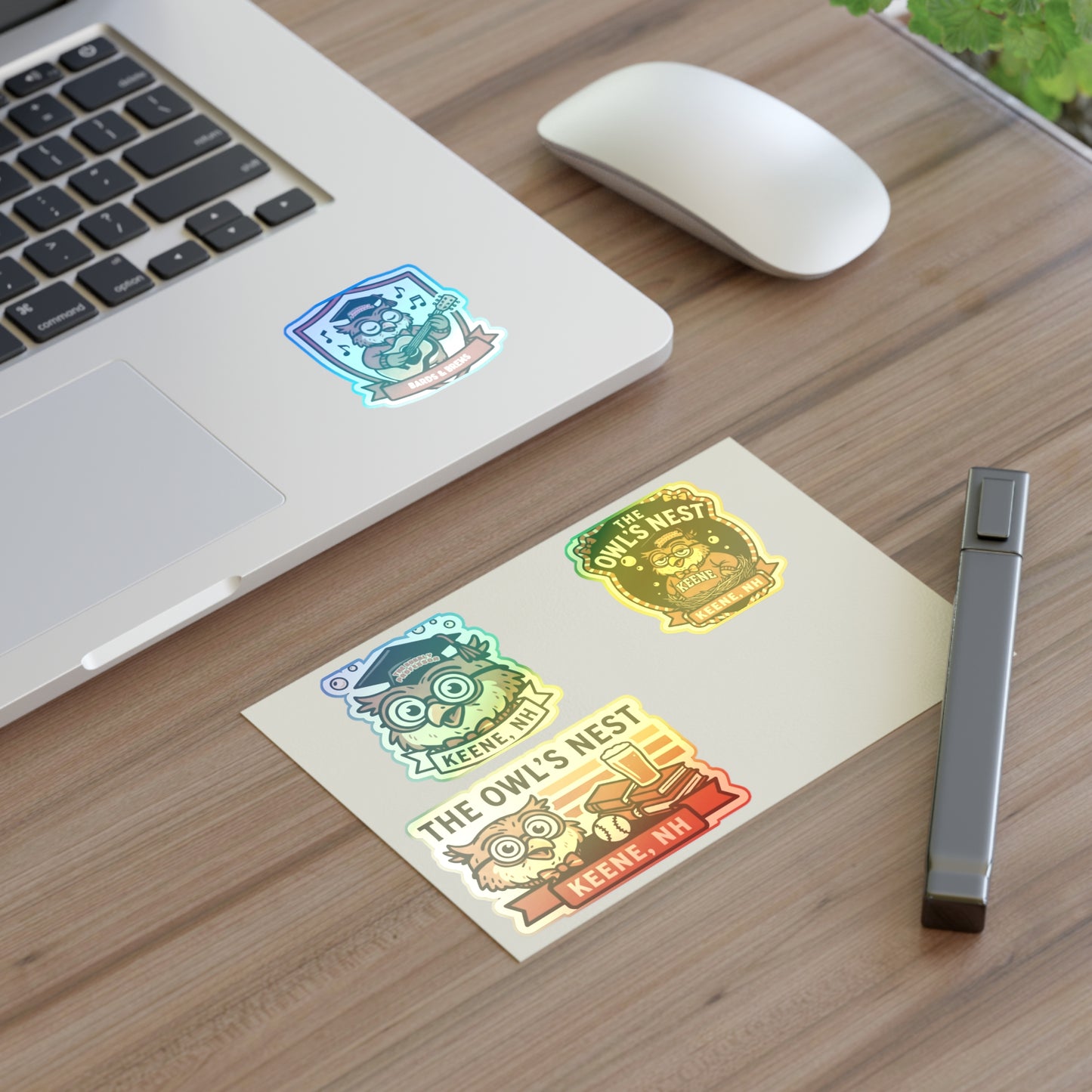 The Owl's Nest Keene, NH Sticker Sheet — Vintage Owl Vinyl Decal Set