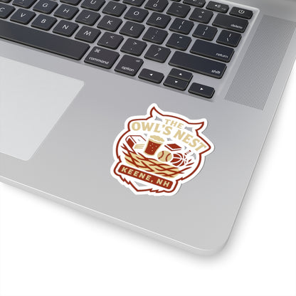 The Owl's Nest Keene NH Sticker — Kiss-Cut Bar & Sports Logo Decal