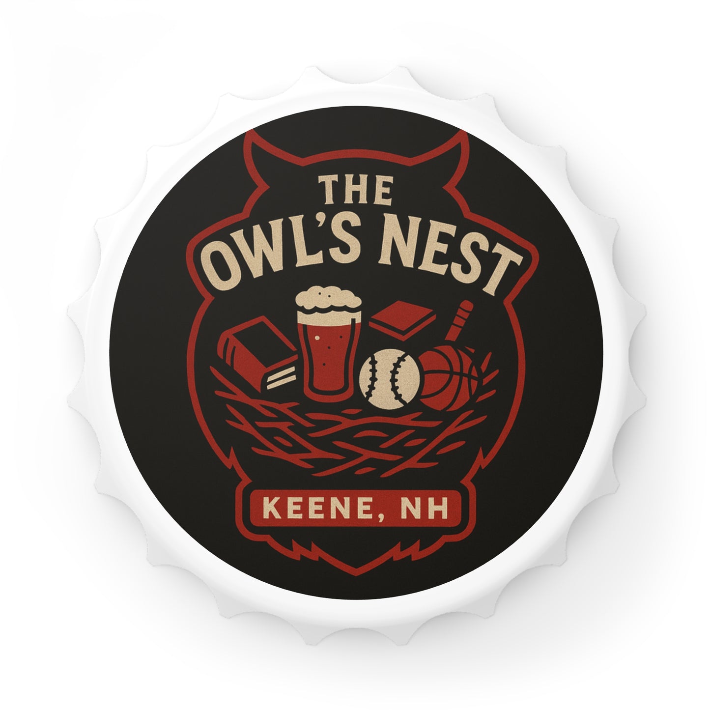 The Owl's Nest Keene, NH Logo Magnetic Bottle Opener