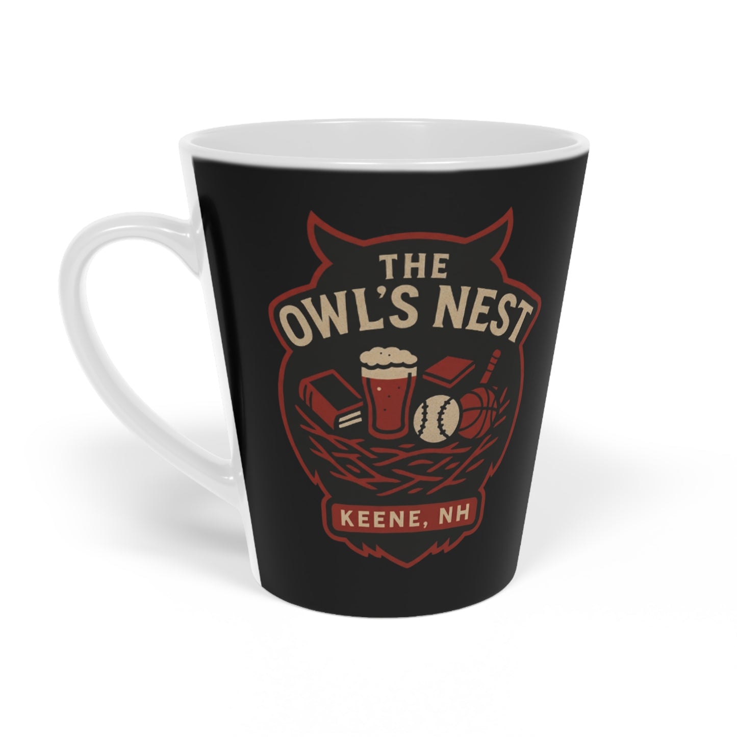 The Owl's Nest Latte Mug | 12oz Glossy Ceramic Coffee Cup