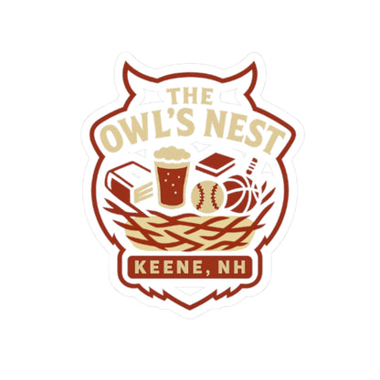 The Owl's Nest Keene NH Sticker — Kiss-Cut Bar & Sports Logo Decal