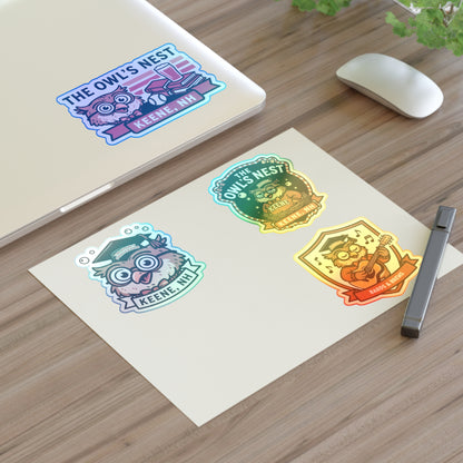 The Owl's Nest Keene, NH Sticker Sheet — Vintage Owl Vinyl Decal Set