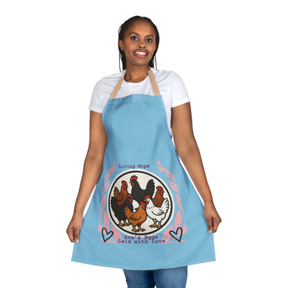 Ava's Apron — "Living Hope" Hens Design, "Ava's Eggs Laid with Love"