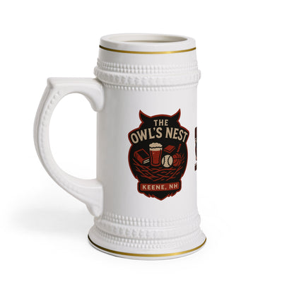 The Owl's Nest Custom Name Beer Stein | 22oz Ceramic Stein