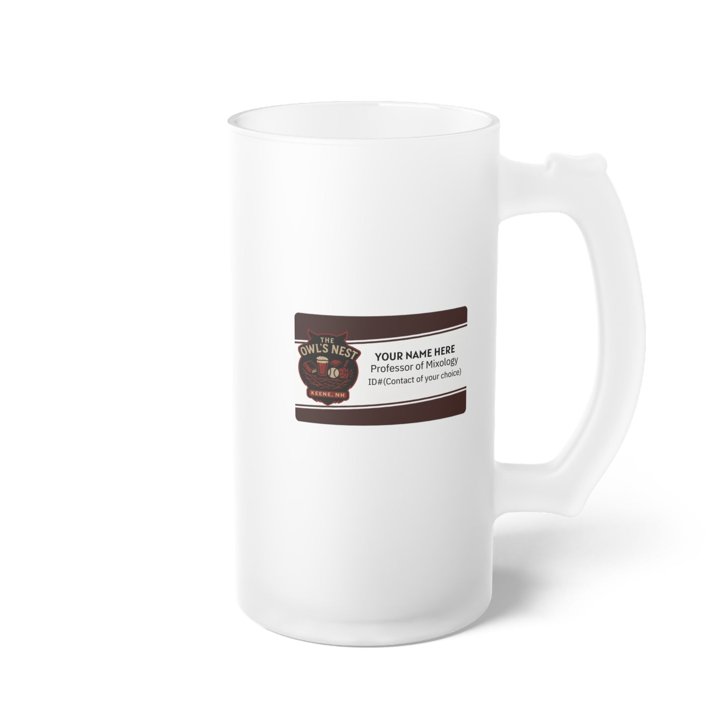 The Owl's Nest Keene, NH 16oz Frosted Beer Mug