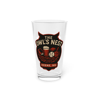 The Owl's Nest Keene, NH 16oz Pint Glass — Bar Pub Beer Glassware