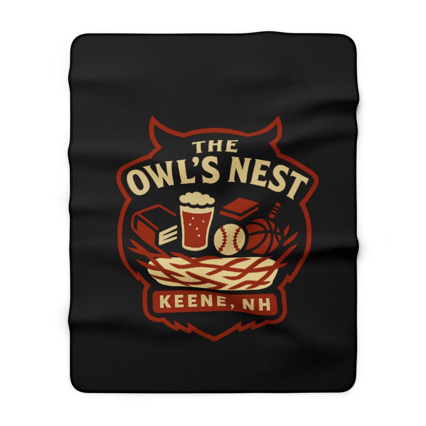 The Owl's Nest Keene, NH Sherpa Blanket — Vintage Logo Throw