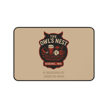 The Owl's Nest Keene Desk Mat — Vintage Owl Coffee & Baseball Mouse Pad
