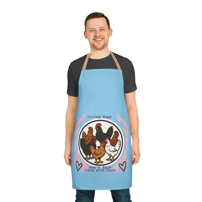 Ava's Apron — "Living Hope" Hens Design, "Ava's Eggs Laid with Love"