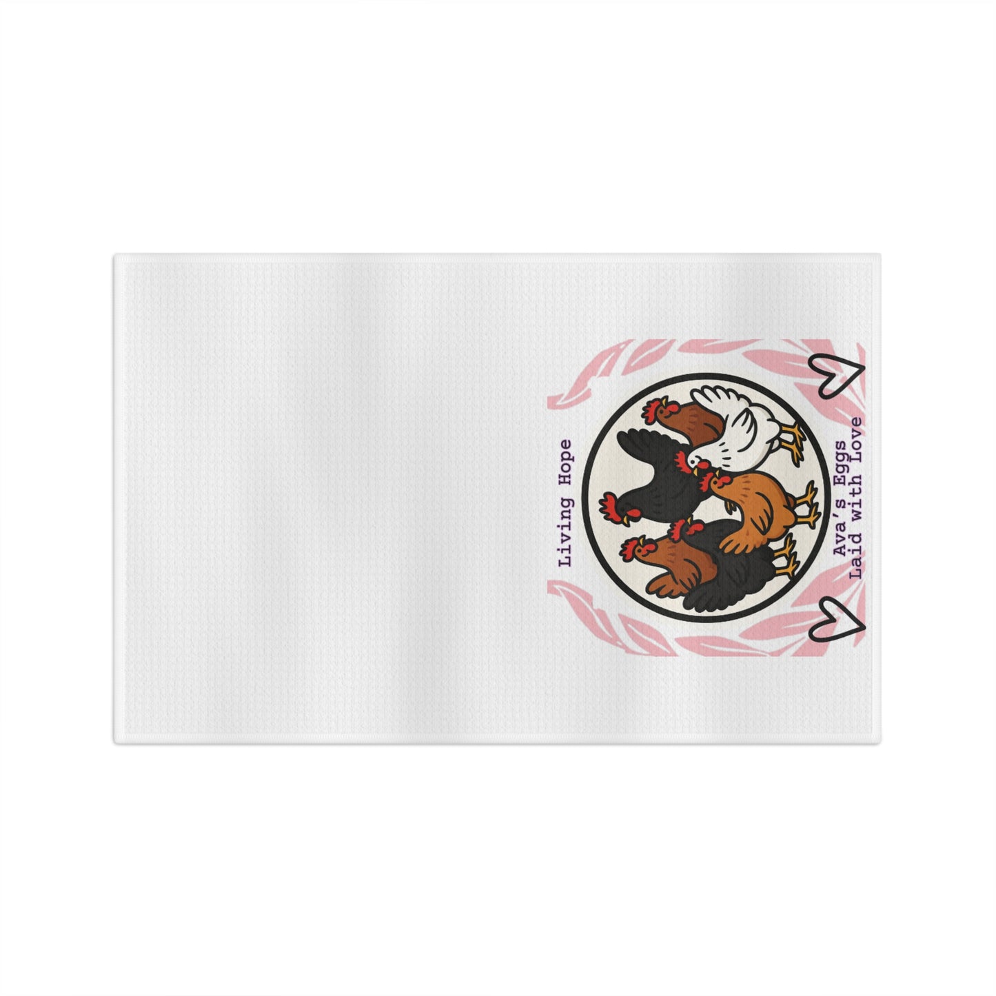 Living Hope Tea Towel — "Living Hope" Ava’s Eggs Laid with Love Microfiber Kitchen Towel