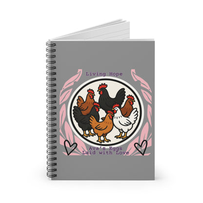 Living Hope Notebook — "Living Hope" Farm Egg Journal (Ruled Spiral)